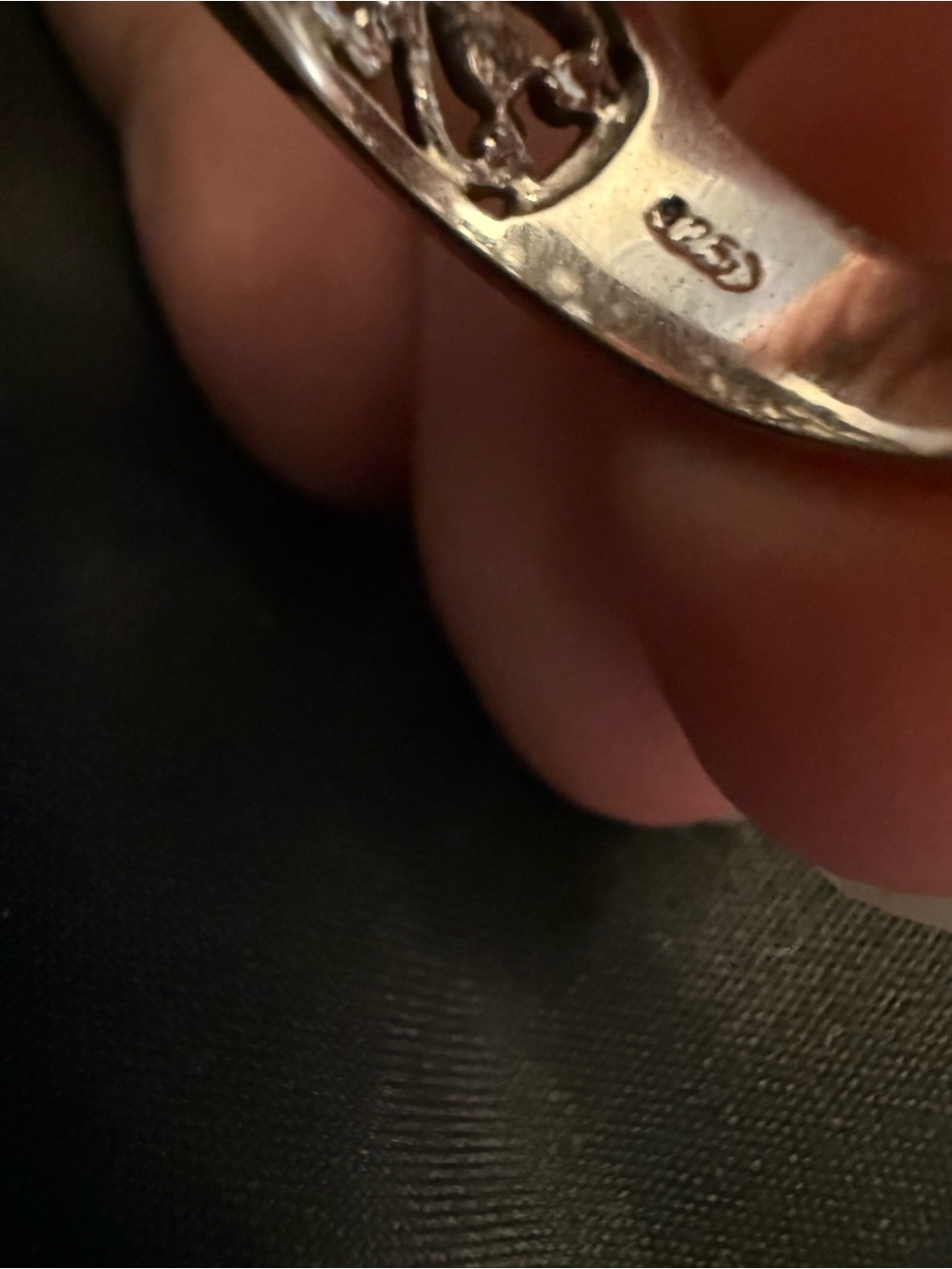 Sterling Silver Square-Cut Clear Stone Statement Ring - Picture 4 of 8